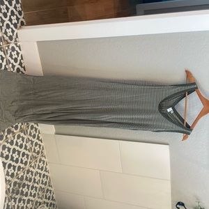 A Green and White stripped maxi dress from Susina in size XL